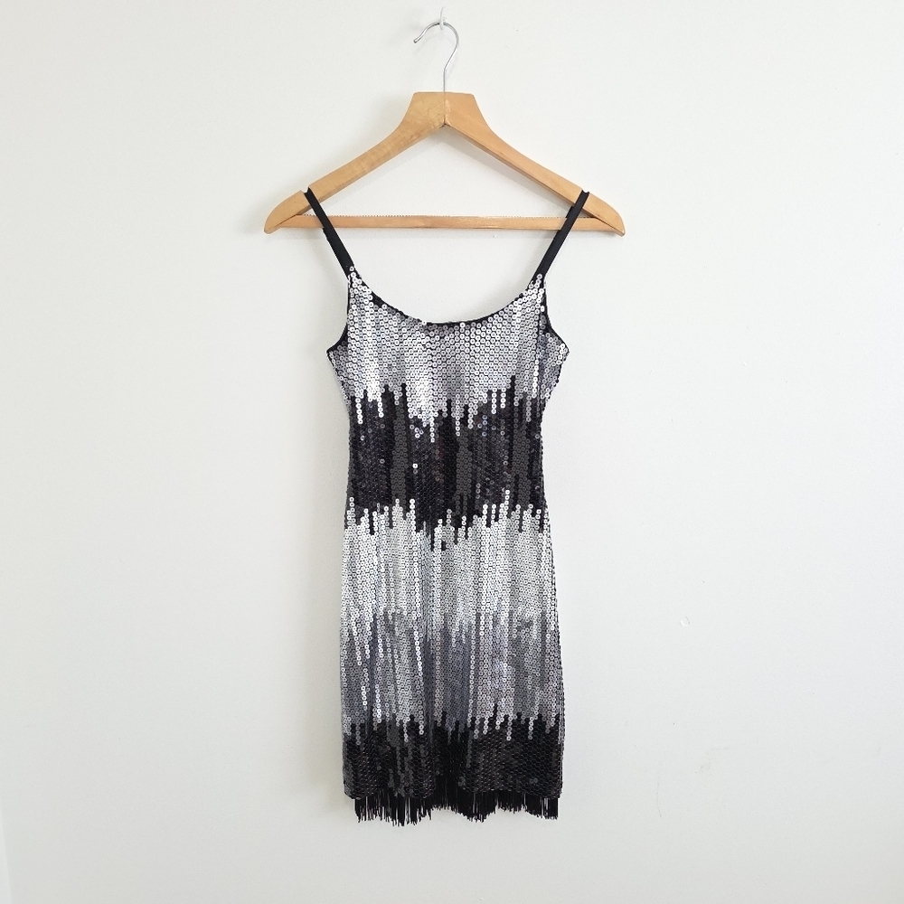 GUESS Sequin Swifty Mini Dress Flapper Style Size Xs